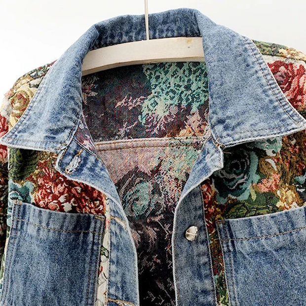WW | Jeansjacke mit Blumen