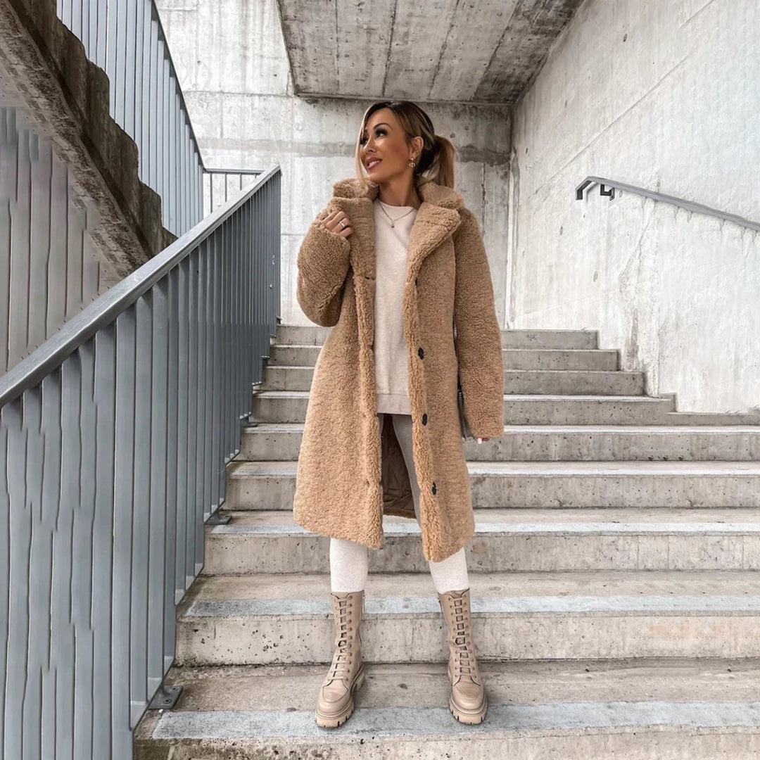 W&W Mode | Luxuriöse Lange Pelzjacke für Frauen
