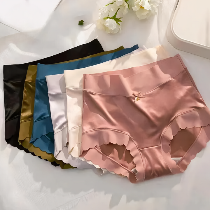 W&W Mode | 5-Teilige Nahtlose Seidensatin-Unterwäsche Für Damen