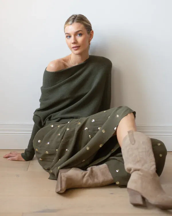 WW | Asymmetrischer Damenpullover mit eleganter Drapierung