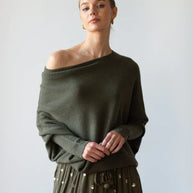 WW | Asymmetrischer Damenpullover mit eleganter Drapierung