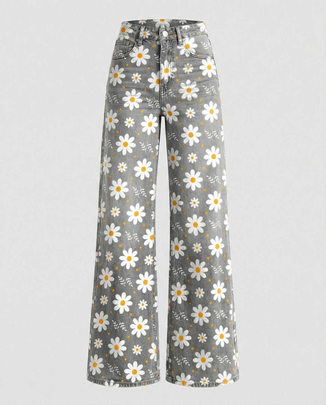 W&W Mode - Modische Jeans, Mit Auffälligem Blumenprint