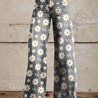 WW | Florale Weite Hose – Stilvoll Und Bequem Für Frauen