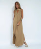 Kaffeefarbenes Kleid + Kaffee Weste