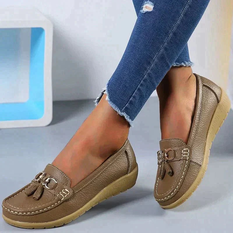 WW | Flache Leder Wanderschuhe Zum Hineinschlüpfen