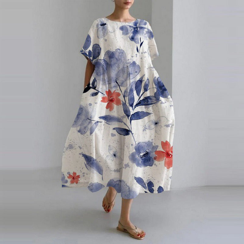 WW | High Fashion Kleid mit Rundhalsausschnitt und Lockerer Passform