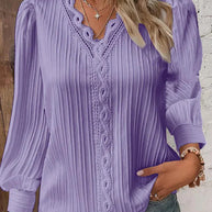 WW | Leichte Bluse mit Spitzen Details
