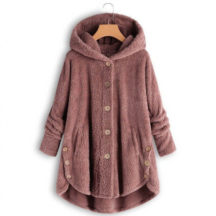 W&W Mode Mantel mit Kapuze für Frauen aus warmer Wolle.