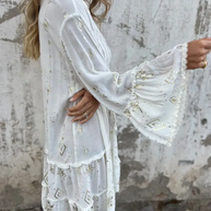 WW | Boho Metallic Hemdkleid