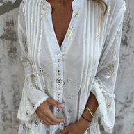 WW | Boho Metallic Hemdkleid