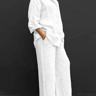 WW | Elegantes Hemd & Hose Mit Kragen Für Damen