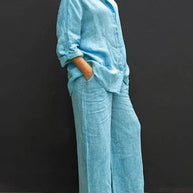 WW | Elegantes Hemd & Hose Mit Kragen Für Damen