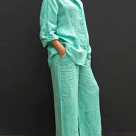 WW | Elegantes Hemd & Hose Mit Kragen Für Damen