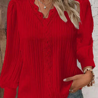 WW | Leichte Bluse mit Spitzen Details