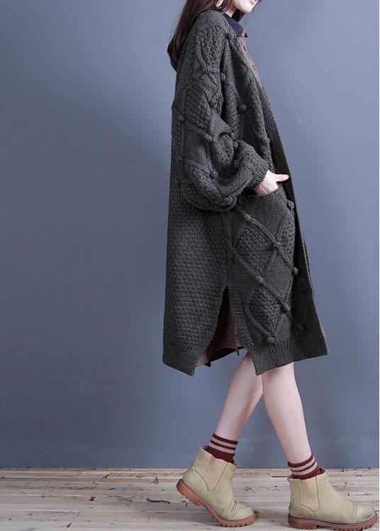 WW | Strick Sweat Oberteile Mode grün seitlich offene Strickjacken