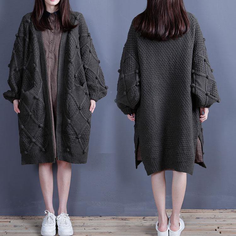 WW | Strick Sweat Oberteile Mode grün seitlich offene Strickjacken