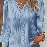 WW | Leichte Bluse mit Spitzen Details