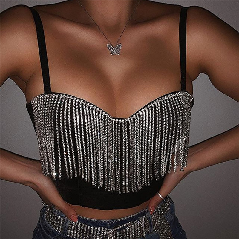 WW | Übergröße Sexy Fransen-Crop-Top