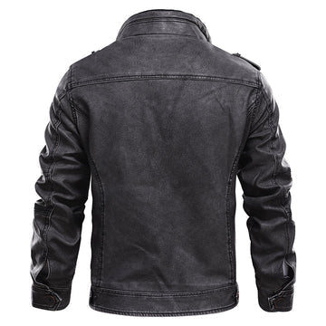 W&W Mode | Zeitlose schwarze Lederjacke für Männer