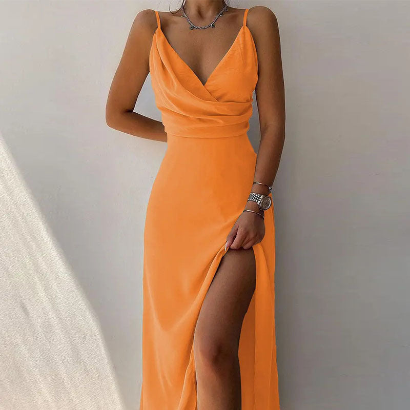 WW | Elegantes Maxikleid Mit Verführerischem Schlitz Für Damen