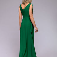 WW | Elegantes Maxi Kleid Mit Tiefem V-ausschnitt Und Schlitz