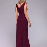 WW | Elegantes Maxi Kleid Mit Tiefem V-ausschnitt Und Schlitz
