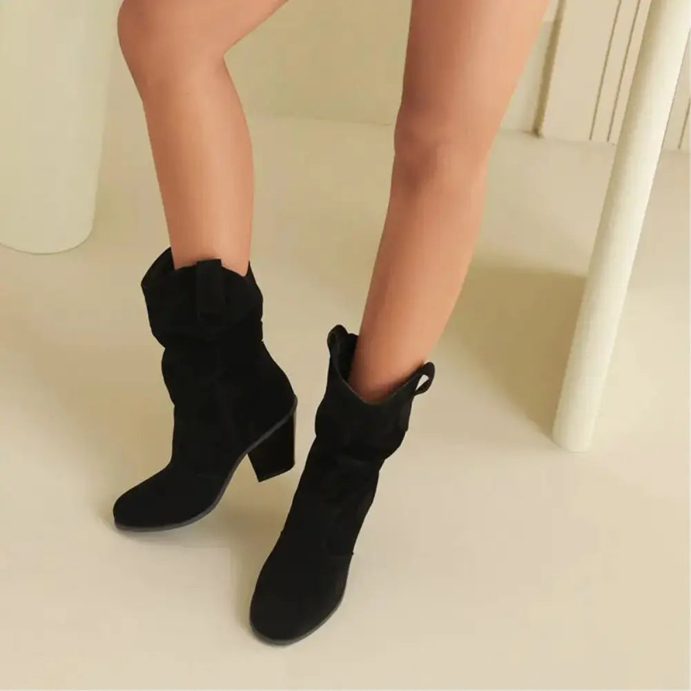 W&W Mode - Damen Western Cowboy Stil Retro-Fashion-Stiefel