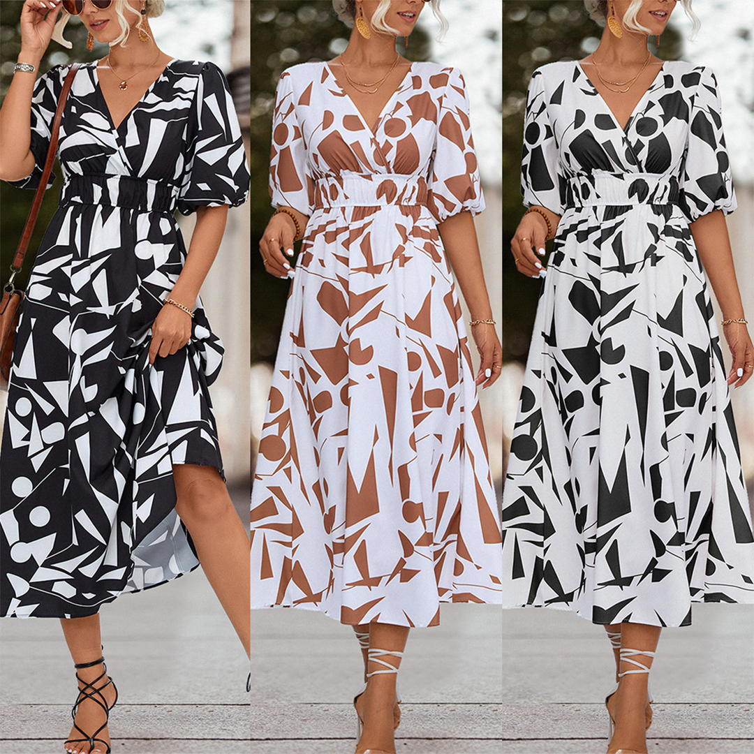 WW | Midikleid Mit V-Ausschnitt Für Frauen
