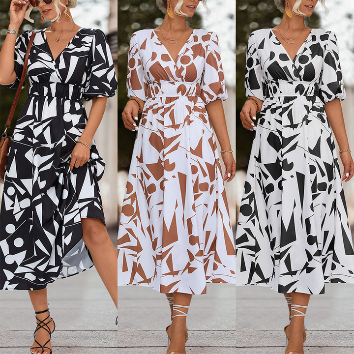W&W Mode | Midikleid Mit V-Ausschnitt Für Frauen