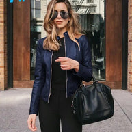 Die neue Mode kurze dünne Leder Fahrrad Mantel