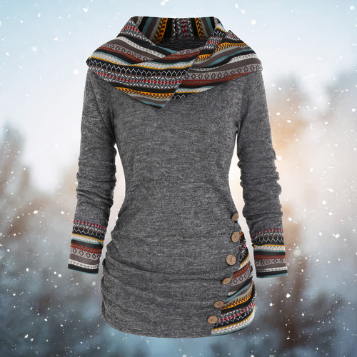 W&W Mode - Stylische Tribal-Pullover Mit Kapuze