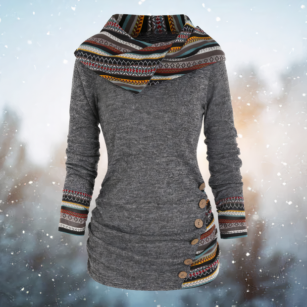 WW - Stylische Tribal-Pullover Mit Kapuze