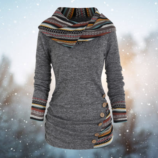 W&W Mode | Lässiger Tribal-Hoodie für Damen – Stylisch und Bequem