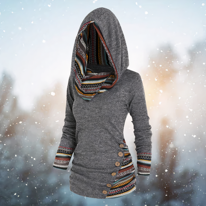 W&W Mode - Stylische Tribal-Pullover Mit Kapuze