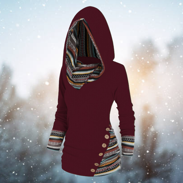 W&W Mode | Lässiger Tribal-Hoodie für Damen – Stylisch und Bequem