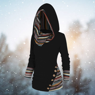 WW | mit Kapuze - Damen Fleece-Pullover mit Tribal-Muster