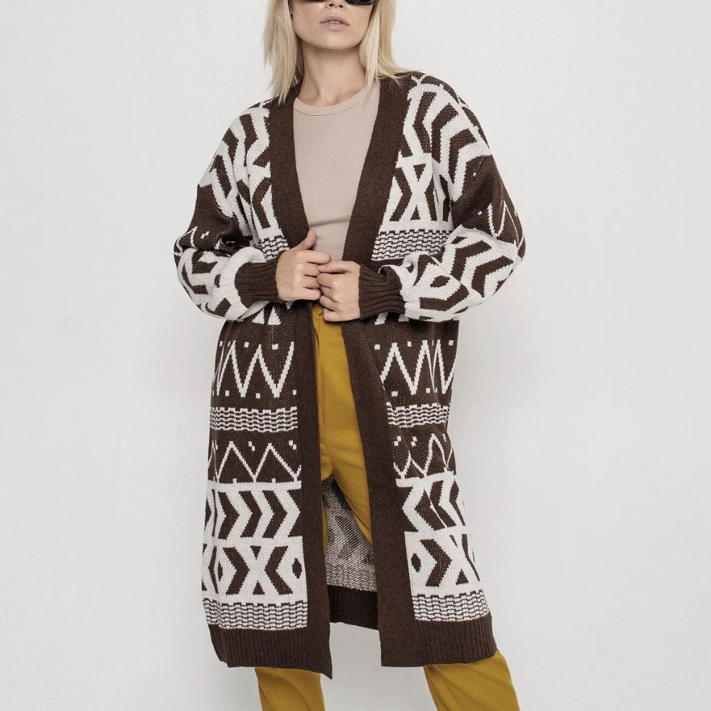 Strickjacke | Frauen Langer Strickcardigan