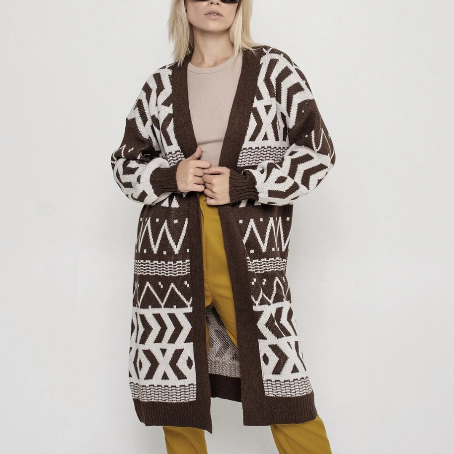 Strickjacke | Frauen Langer Strickcardigan