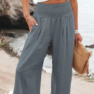 WW | Sommerhose aus Leinen mit elastischem Bund für Damen