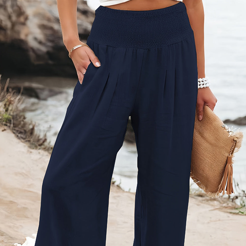 WW | Sommerhose aus Leinen mit elastischem Bund für Damen