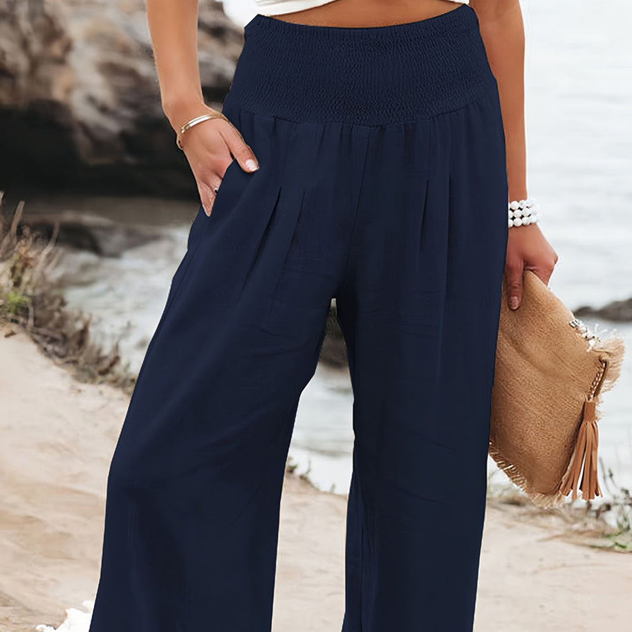 WW | Sommerhose aus Leinen mit elastischem Bund für Damen