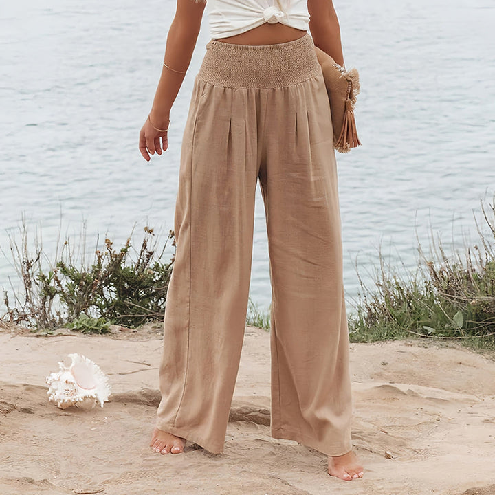 W&W Mode | Sommerhose aus Leinen mit elastischem Bund für Damen