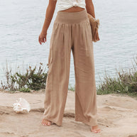 WW | Sommerhose aus Leinen mit elastischem Bund für Damen