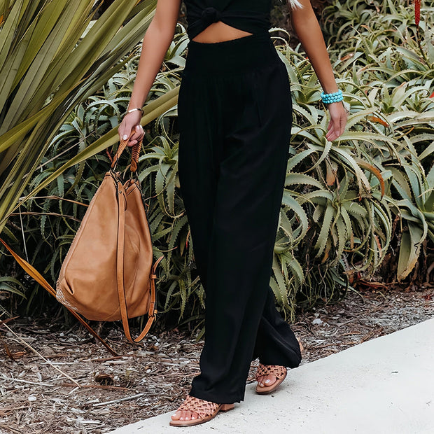 WW | Sommerhose aus Leinen mit elastischem Bund für Damen