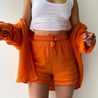 WW | Sonnenschutz-Shirt-Set für Damen (Langarmshirt + Shorts)