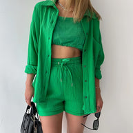 WW | Sonnenschutz-Shirt-Set für Damen (Langarmshirt + Shorts)