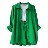 WW | Sonnenschutz-Shirt-Set für Damen (Langarmshirt + Shorts)