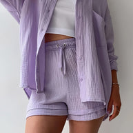 WW | Sonnenschutz-Shirt-Set für Damen (Langarmshirt + Shorts)
