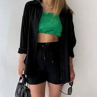 WW | Sonnenschutz-Shirt-Set für Damen (Langarmshirt + Shorts)