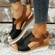 WW | neue lässige Damensandalen mit dicken Sohlen und Fischmaul